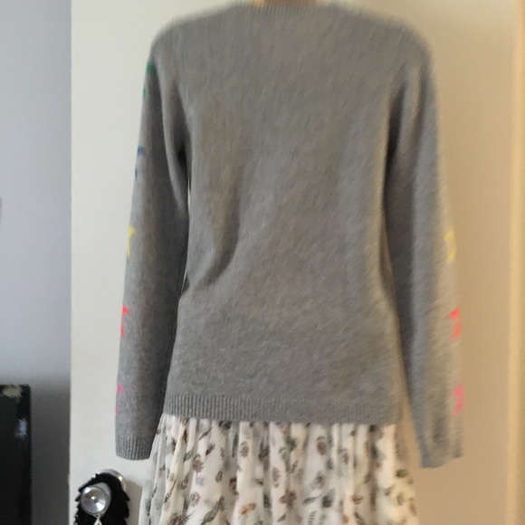 BLOOMINGDALE’S 100% Cashmere Intarsia Star Print Crew Sweater XS - Picture 4 of 5